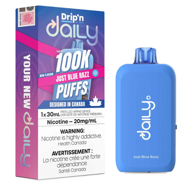 Just Blue Razz Ice Drip'n Daily 100K Disposable Vape