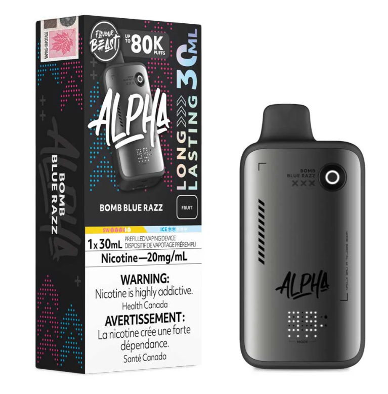 Bomb Blue Razz Flavour Beast Alpha Disposable Vape