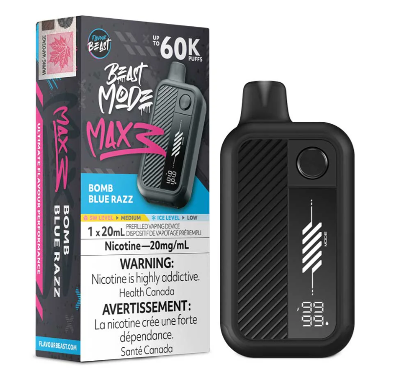 Bomb Blue Razz Flavour Beast Beast Mode Max 3 Disposable Vape