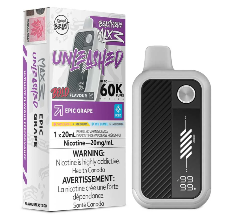 Epic Grape Iced Flavour Beast Beast Mode Max 3 Disposable Vape