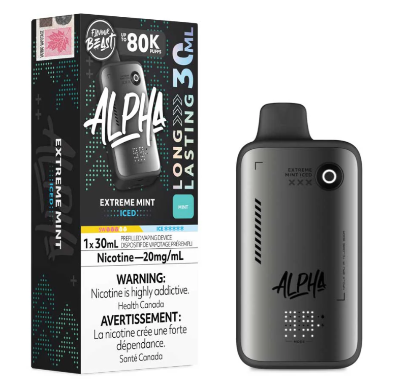 Extreme Mint Iced Flavour Beast Alpha Disposable Vape