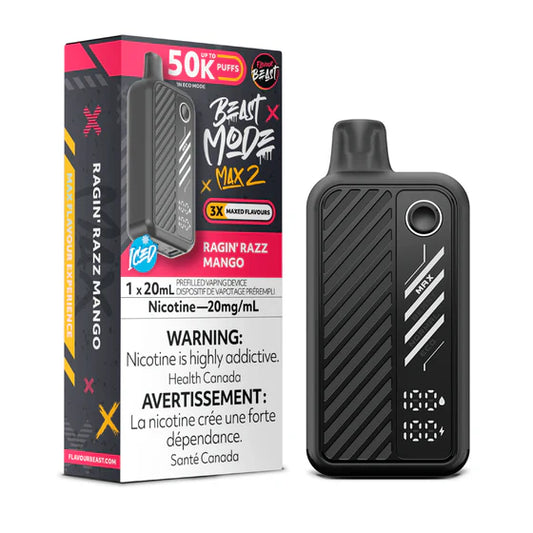 Flavour Beast Mode Max 2 50k-Disposable Vape-Ragin' Razz Mango 20MG
