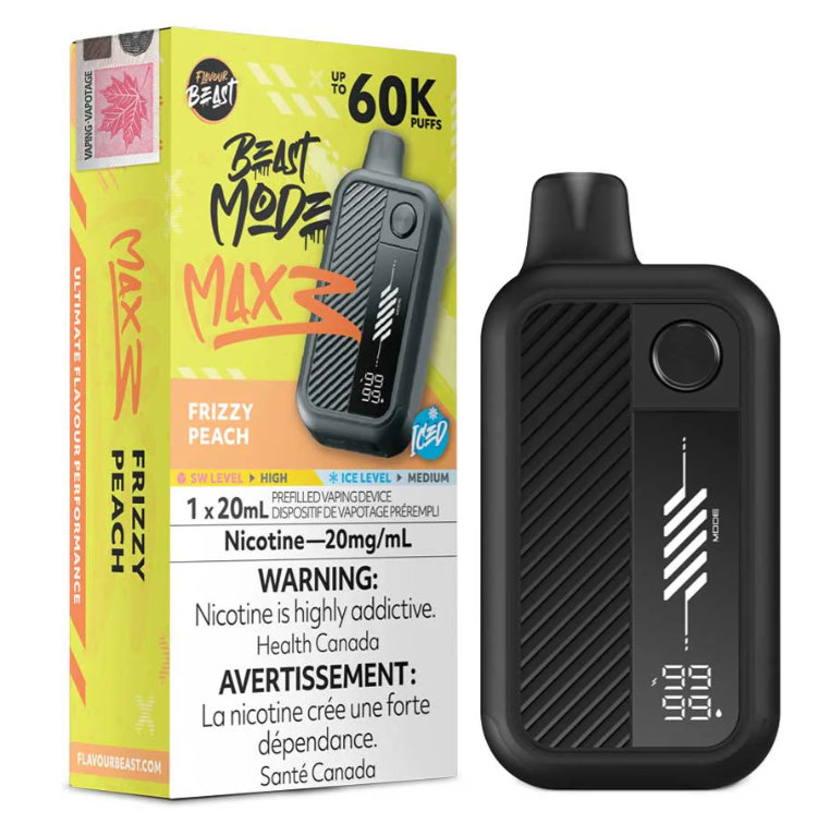 Frizzy Peach Iced Flavour Beast Beast Mode Max 3 Disposable Vape