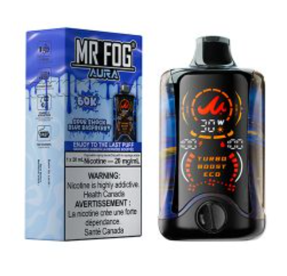 MR FOG AURA 60K Puffs Disposable Vape-Sour Shock Blue Raspberry mr fog