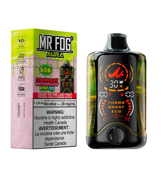 MR FOG AURA 60K Puffs Disposable Vape-Strawberry Watermelon Kiwi Ice mr fog