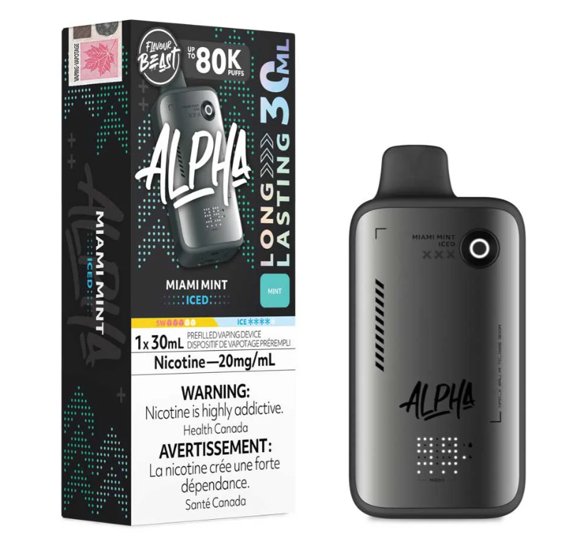 Miami Mint Iced Flavour Beast Alpha Disposable Vape