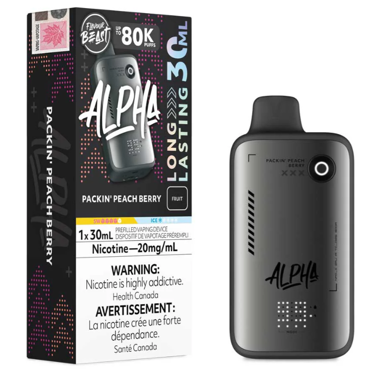 Packin Peach Berry Flavour Beast Alpha Disposable Vape