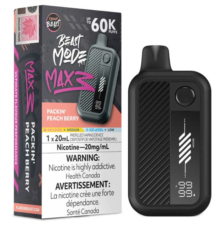 Packin Peach Berry Flavour Beast Beast Mode Max 3 Disposable Vape