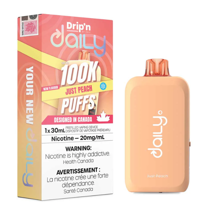 Just Peach Ice Drip'n Daily 100K Disposable Vape