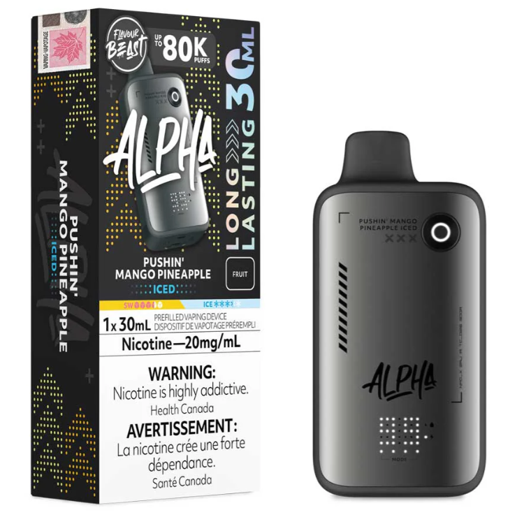 Pushin Mango Pineapple Iced Flavour Beast Alpha Disposable Vape