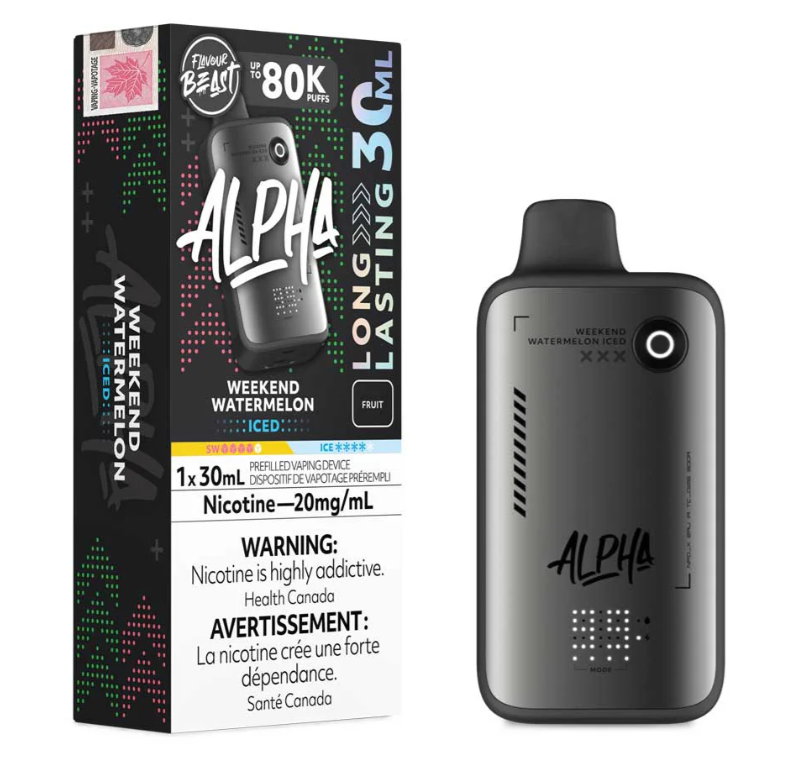 Weekend Watermelon Iced Flavour Beast Alpha Disposable Vape