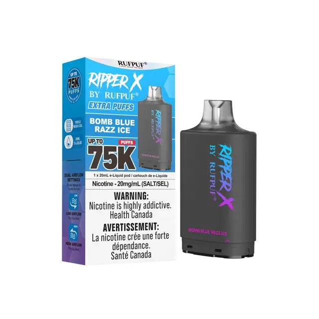 Ripper X 75k Disposable Pod-Bomb Blue Razz Ice (Without Battery) RIPPER