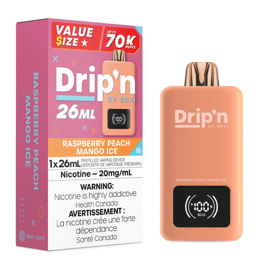Drip'n by Envi Disposable 70k Puffs- Raspberry Peach Mango Ice