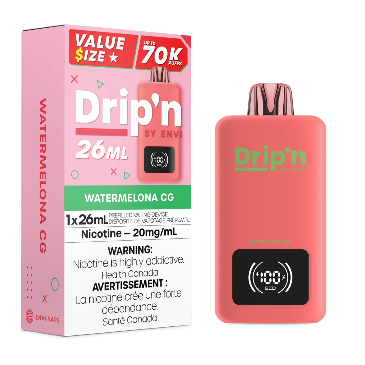 Drip'n by Envi Disposable 70k Puffs- Watermelona CG