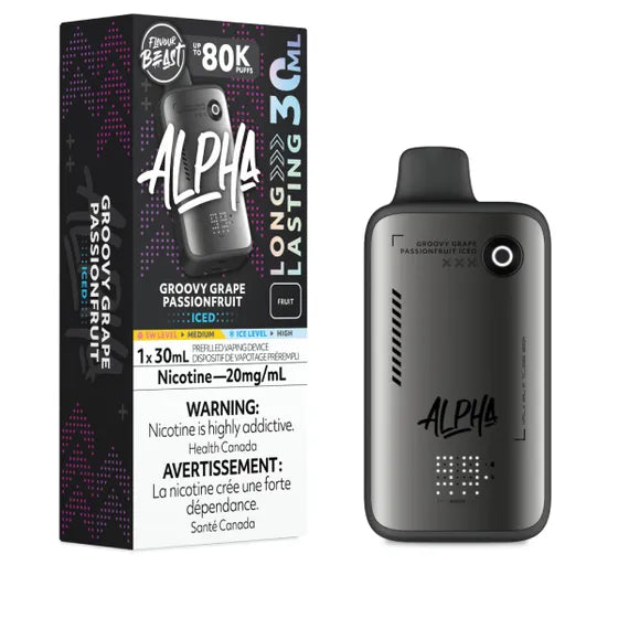 Groovy Grape Passionfruit Iced Flavour Beast Alpha Disposable Vape