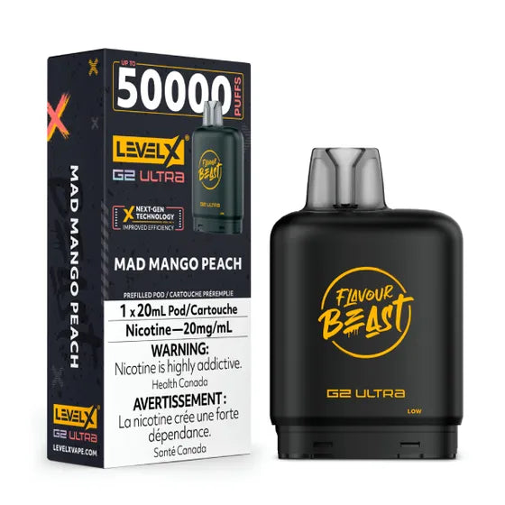 Level X Flavour Beast Chuggin' G2 Ultra - Mad Mango Peach 50k Puffs (Without Battery)