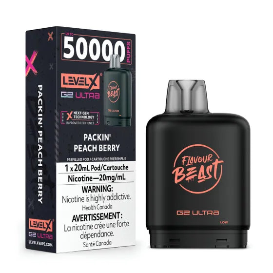 Level X Flavour Beast G2 Ultra 50k-Packin' Peach Berry (Without Battery)