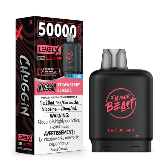 Level X Flavour Beast Chuggin' G2 Ultra -Strawberry Classic 50k Puffs (Without Battery)