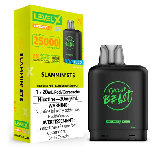 50k Level X Flavour Beast Boost Pod 20mL - Slammin' STS Iced 20MG (Without Battery)